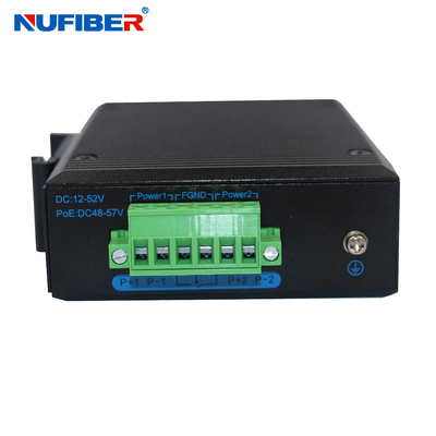 Gigabit SFP à fonte de alimentação do trilho 24V do ruído do conversor dos meios da fibra do RJ45 UTP